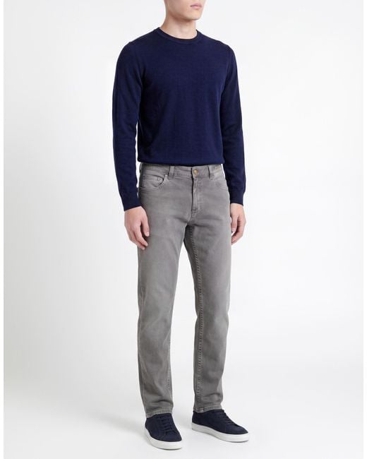 BARMAS Gray Pants Cotton, Elastane for men