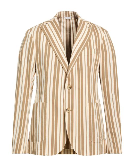 Manuel Ritz Natural Blazer Cotton, Polyamide for men