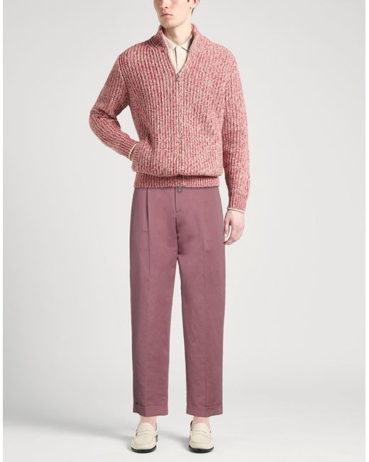 PT Torino Purple Mauve Pants Cotton, Linen for men