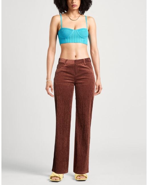 Magda Butrym Red Pants Cotton, Modal, Elastane