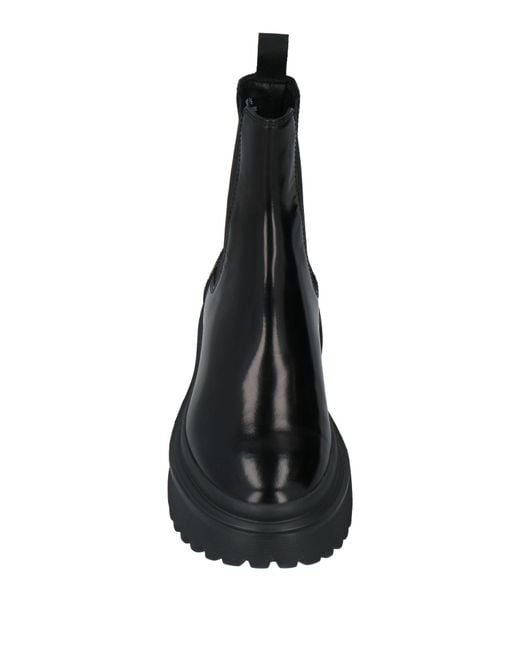 Hogan Black Glossed-Leather Chelsea Ankle Boots