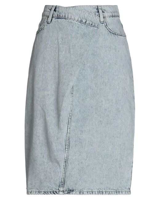 Karl Lagerfeld Blue Klj Folded Midi Denim Skirt Denim Skirt Organic Cotton