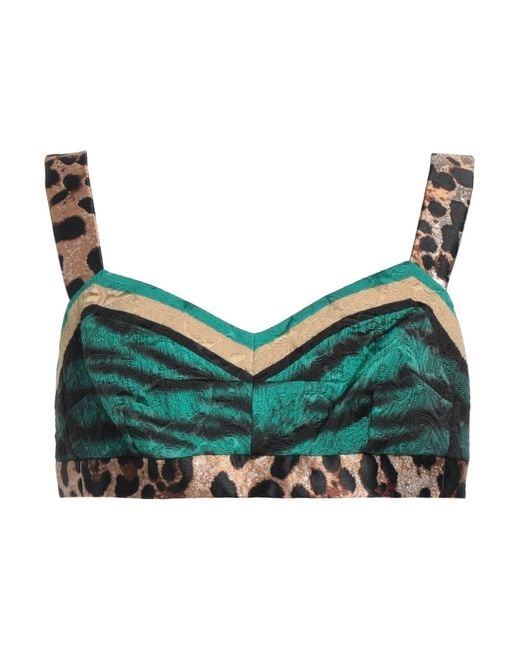 Dolce & Gabbana Green Top Viscose, Cotton, Polyester, Metallic Polyester