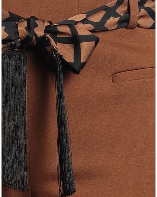 DOUBLE C Brown Pants Viscose, Polyamide, Elastane