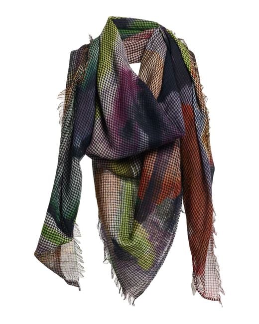 Destin Green Scarf Cashmere, Wool, Silk