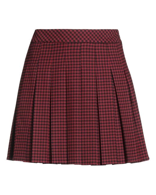 SIMONA CORSELLINI Red Mini Skirt Viscose, Polyester, Elastane