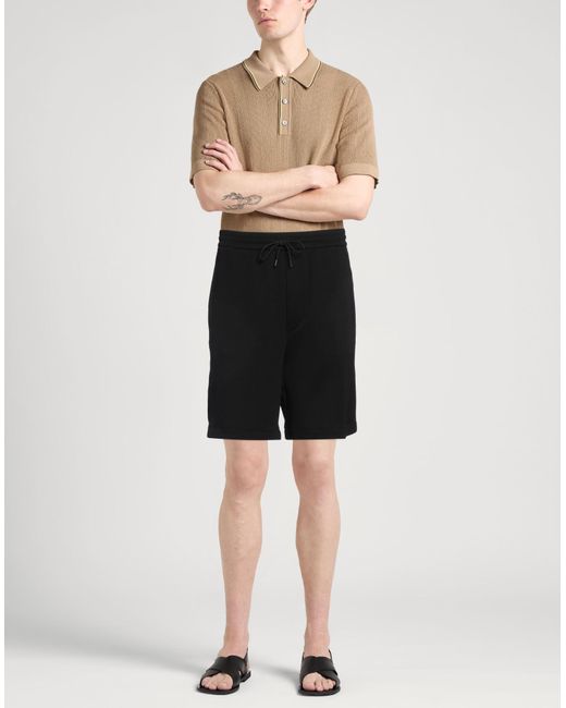 Emporio Armani Black Shorts & Bermuda Shorts Cotton, Polyester, Elastane for men