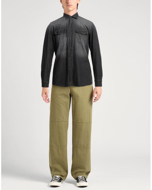 Liu Jo Gray Charcoal Denim Shirt Cotton for men