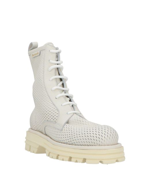 Barracuda White Light Ankle Boots Leather