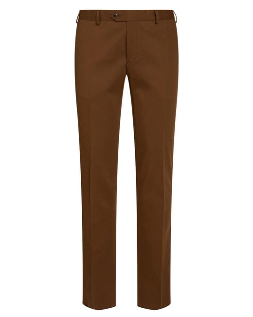 Luigi Bianchi Brown Pants Cotton for men