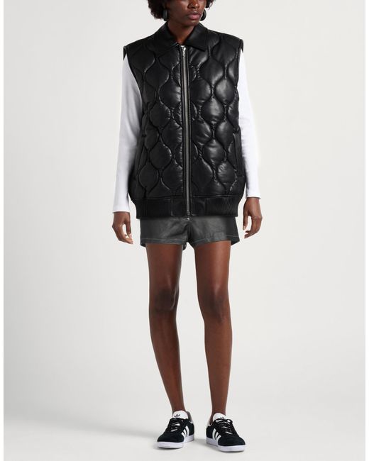 Pinko Gray Shorts & Bermuda Shorts Lambskin, Goat Skin