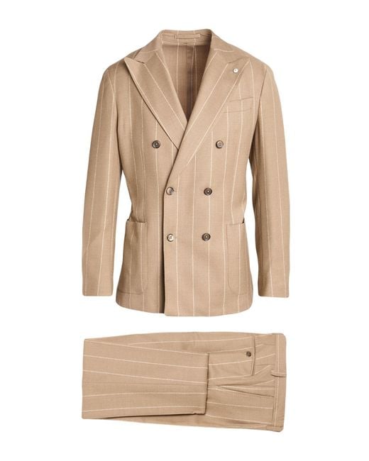 L.b.m. 1911 Natural Suit Virgin Wool, Elastane for men