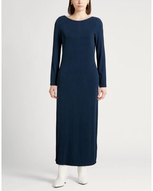 Majestic Filatures Blue Maxi Dress Cupro, Elastane
