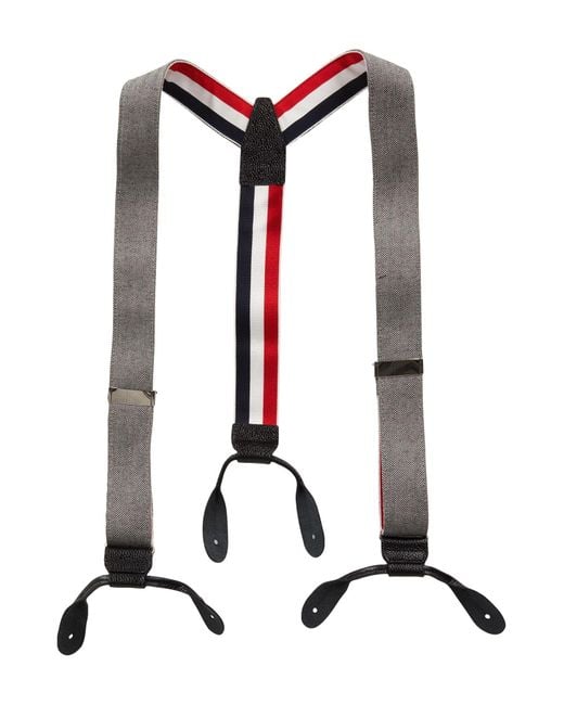 Thom Browne White Suspenders Wool, Polyester, Elastane, Polyamide for men