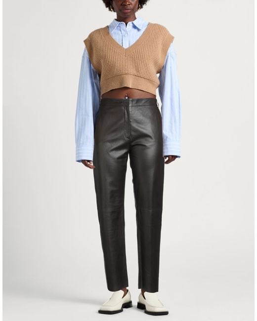 Antonelli Gray Pants Lambskin
