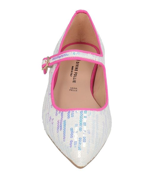 Divine Follie White Ballet Flats
