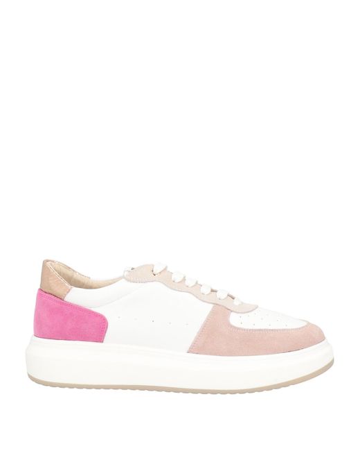 Keys Pink Pastel Sneakers Leather, Textile Fibers