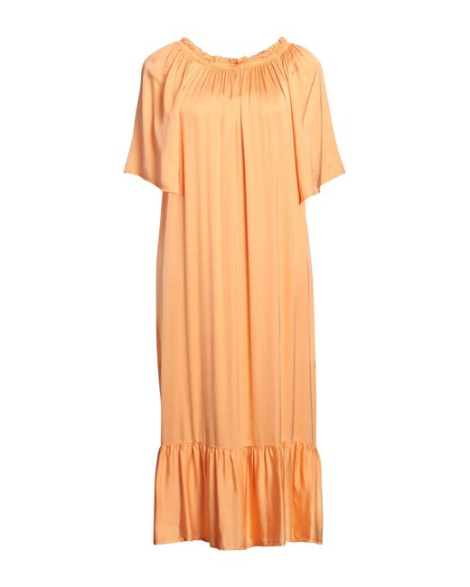 B.yu Orange Midi Dress