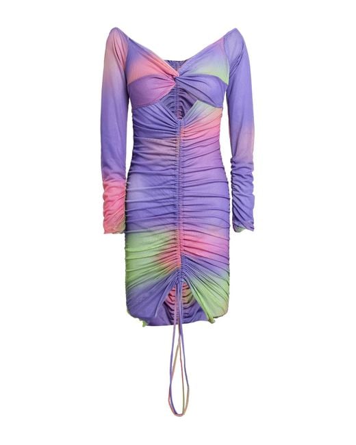 Emporio Armani Purple Midi Dress Polyester, Elastane