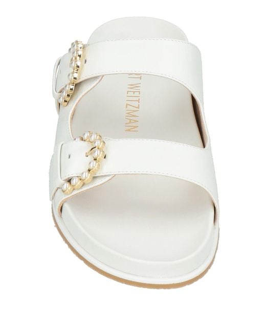 Stuart Weitzman White Sandals Leather