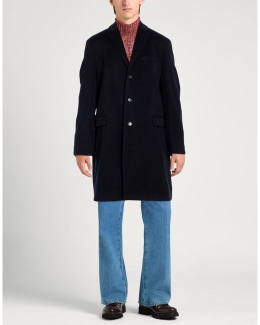 Gant Blue Midnight Coat Wool, Polyamide, Cashmere for men