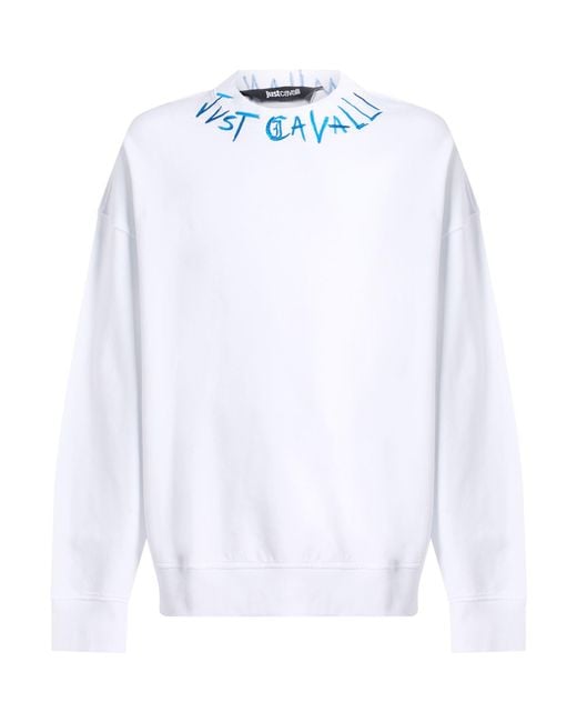 Just Cavalli White Sweatshirt Cotton for men