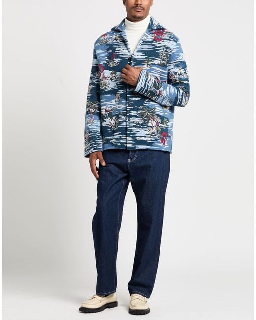 Alanui Blue Jacket Virgin Wool for men
