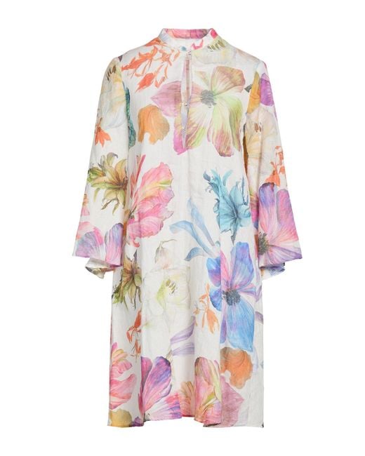 120% Lino White Mini Dresses