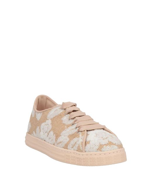 Agl Attilio Giusti Leombruni Natural Sand Sneakers Leather, Textile Fibers