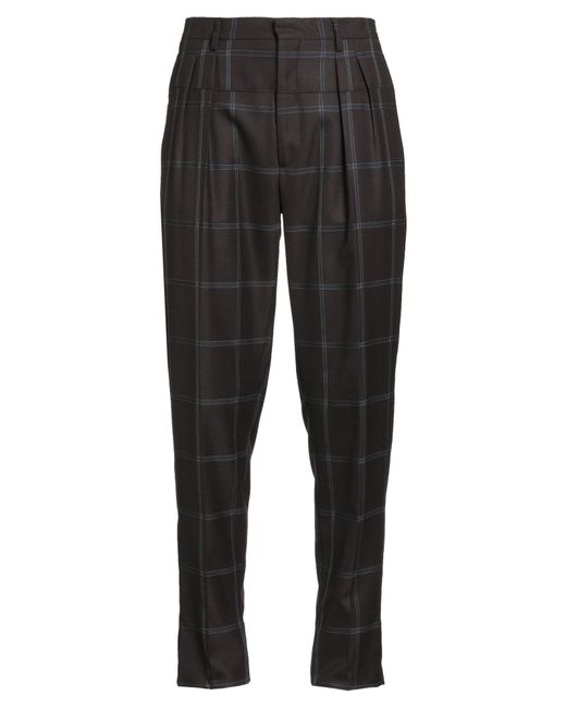 Gabriele Pasini Black Dark Pants Polyester, Wool for men