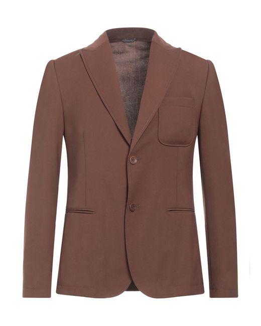 Daniele Alessandrini Brown Blazer Polyester, Viscose, Elastane for men