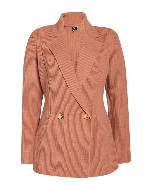 Elisabetta Franchi Pink Blazer Wool, Acrylic, Polyester, Polyamide