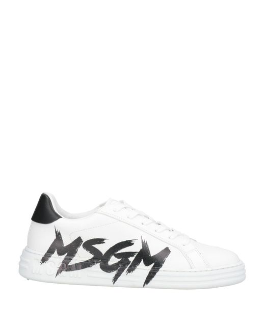 MSGM White Sneakers Leather for men