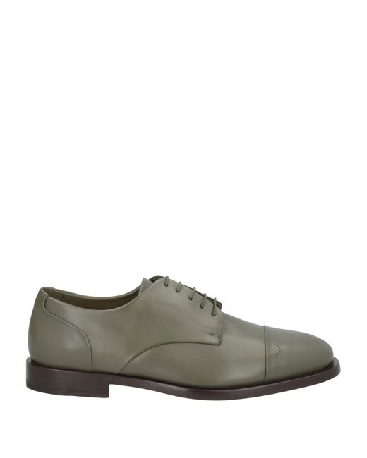 Ferragamo Gray Sage Lace-Up Shoes Leather for men