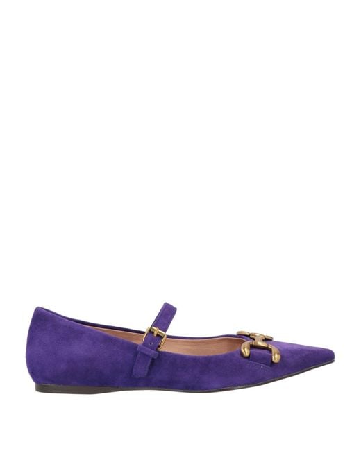 Bibi Lou Purple Ballet Flats Leather