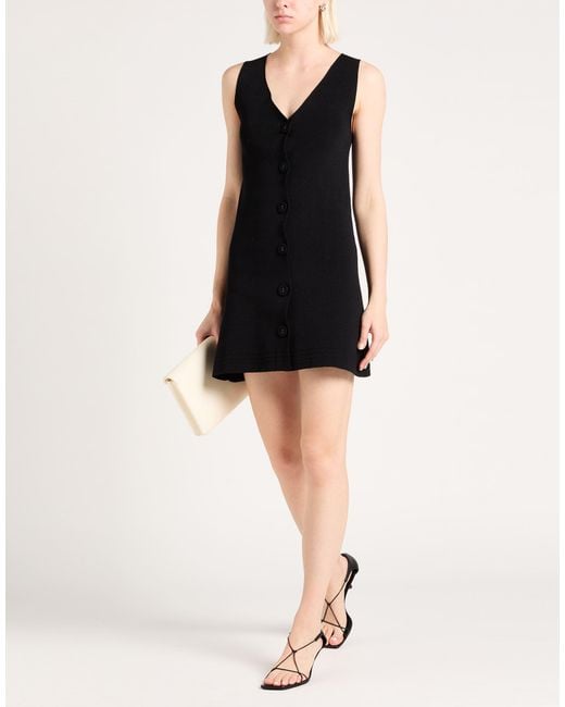 Jil Sander Black Mini Dress Cotton, Polyamide