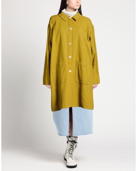 ALESSIA SANTI Yellow Overcoat & Trench Coat