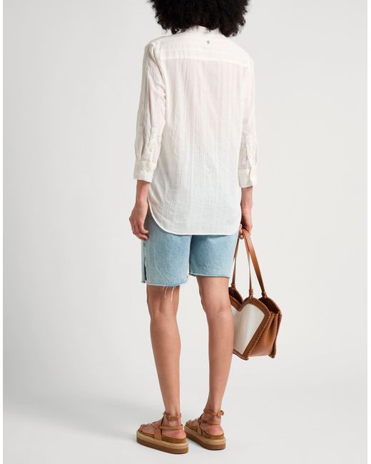 Dondup White Cream Shirt Cotton