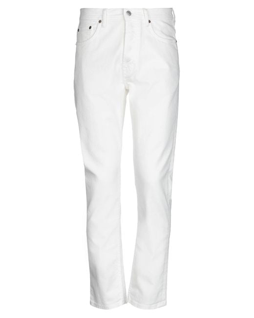 Acne White Jeans Cotton, Elastane for men