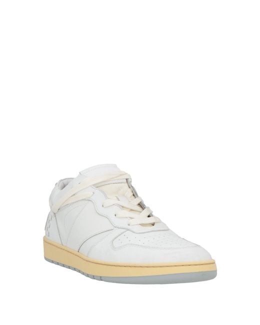 Rhude White Sneakers Leather, Textile Fibers for men