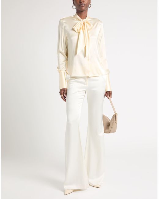 Ermanno Scervino Natural Ivory Shirt Silk, Elastane
