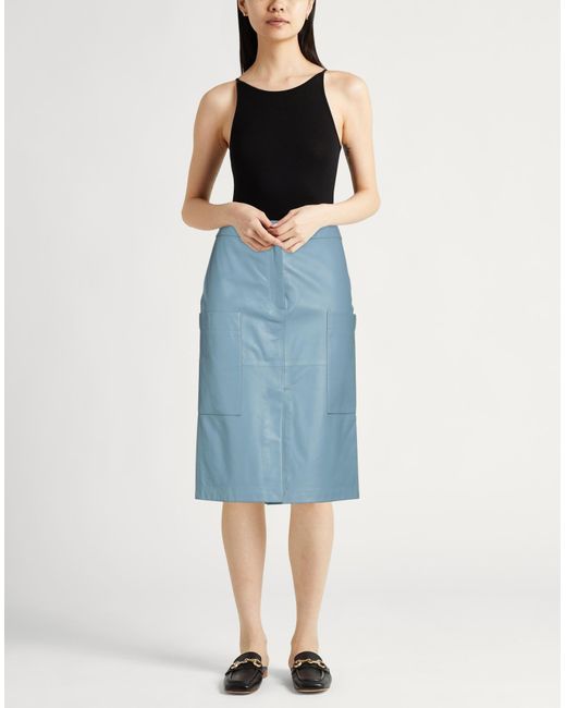 Moorer Blue Midi Skirt