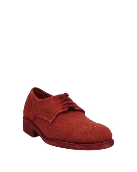 Guidi Red Lace-up Shoes