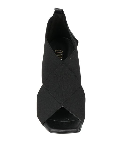 Ovyè Black Sandals Leather, Elastic Fibres