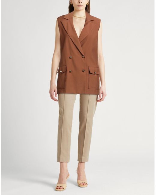 Liu Jo Brown Blazer Viscose, Polyester