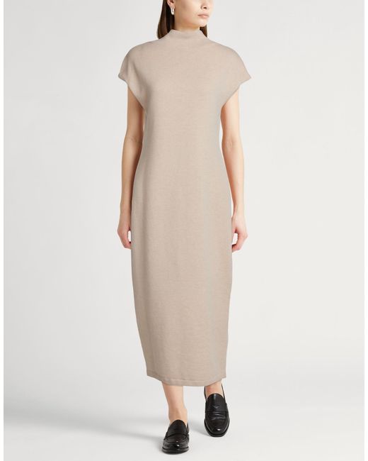 Gentry Portofino White Midi Dress Virgin Wool, Cashmere
