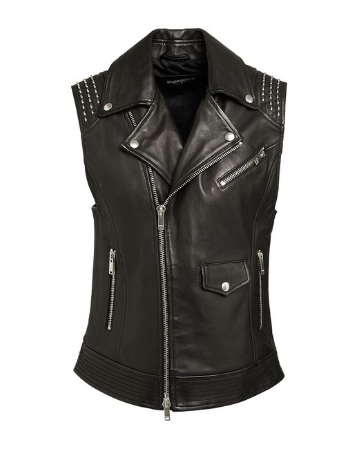 Dondup Black Vest Lambskin