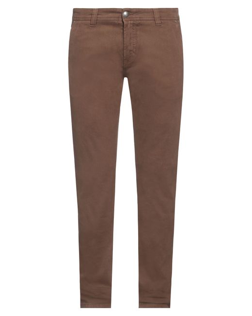 Nicwave Brown Pants Cotton, Elastane for men