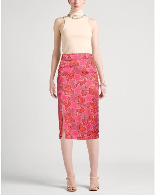 ALESSANDRO ENRIQUEZ Red Midi Skirt