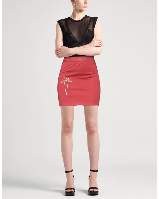 Rick Owens X Champion Red Mini Skirt Cotton